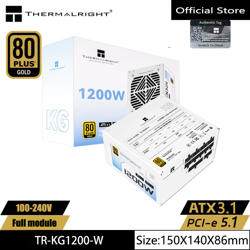 1000W White Modular Power Supply - Thermalright TR-KG1200-W/1000-W مزود طاقة معياري بالكامل