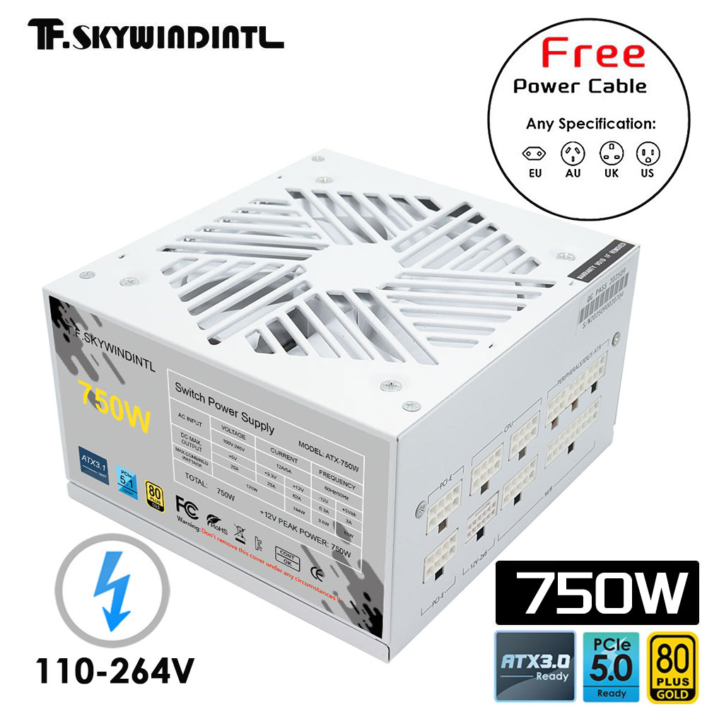 أبيض 750 واط 850 واط 1000 واط  - مراجعة 1000W White Modular Power Supply وسعره