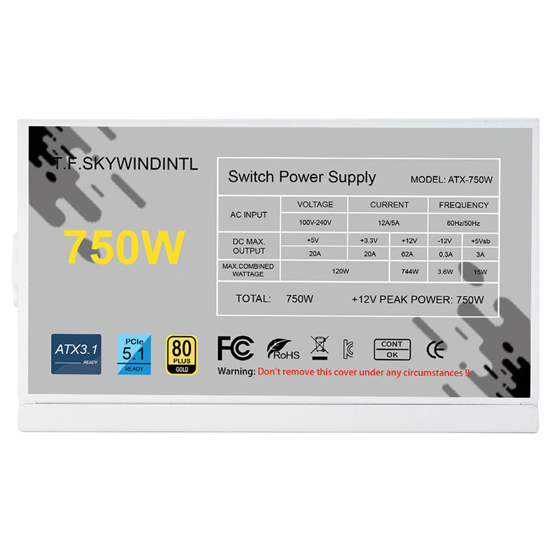 أبيض 750 واط 850 واط 1000 واط  - مراجعة 1000W White Modular Power Supply وسعره